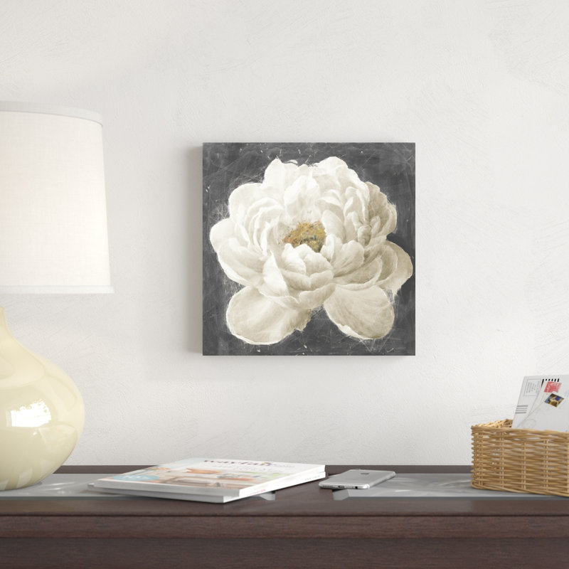 Fleur vive I fleur blanche, H 12 po x l 12 po x P 1,25 po