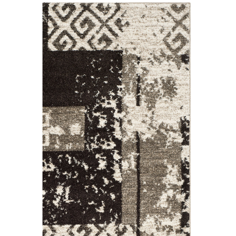 Kazlyn Retro Performance Abstract Rug, Rectangle 5'3" x 8'