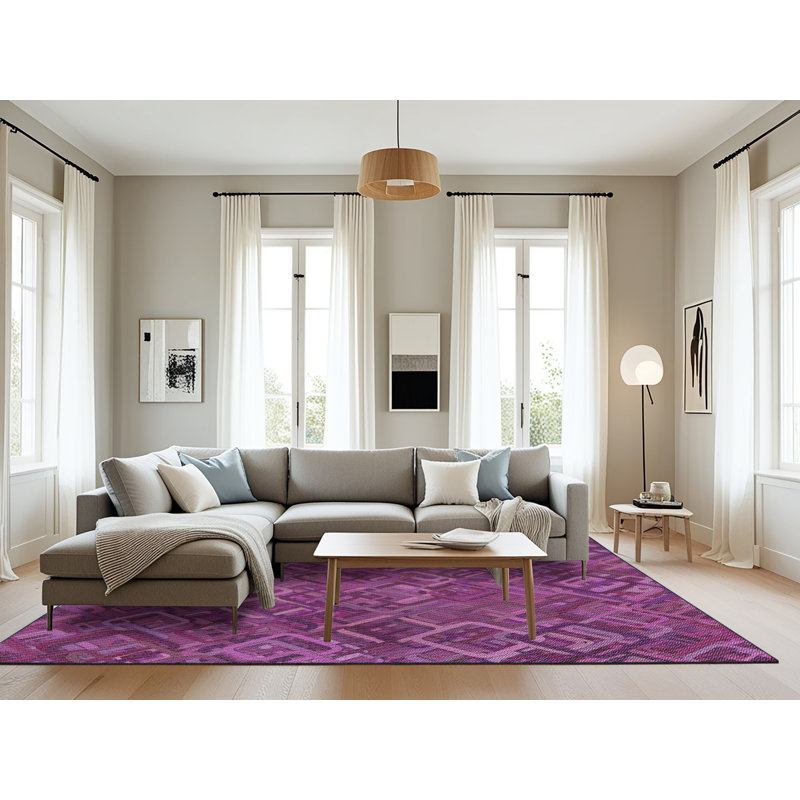 Tapis décoratif marron géométrique, Rectangle 8 pi x 12 pi
