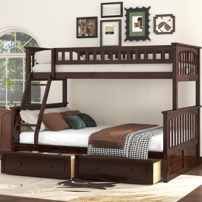 Twin Over Full Bunk Bed With 2 Drawers