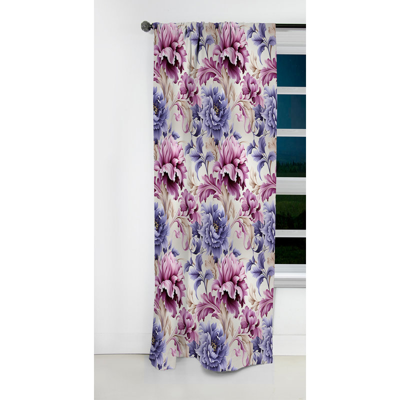 Mauve mauve damassé Splendor - Rideau damassé - Rideau occultant damassé - 1 panneaux, L 52 po x L 108 po