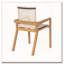 Ensemble de 2 chaises de salle à manger Belfast avec structure en bois d'acacia et assise en filet beige