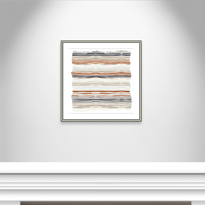 «Stripes Square Print» par Kimberly Allen, 28.75'' W x 28.75'' H, Matted Print, Argent classique