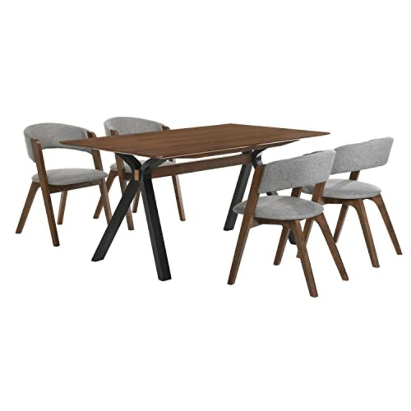 Ensemble de salle à manger 5 pièces Schoonover, Noyer