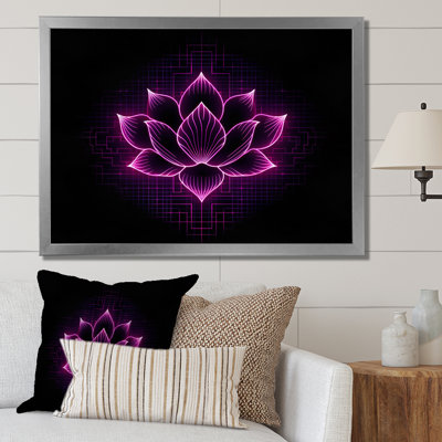 " Purple Futuristic Pink Neon Lotus "