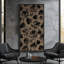 Motif floral moderne à l'encre moderne - motif abstrait botanique noir et taupe - grande impression encadrée sur toile de la chambre principale-1471518131-1471518130