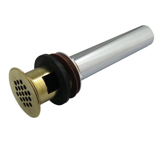 Grid Shower Drain With Overflow, Polished Chrome