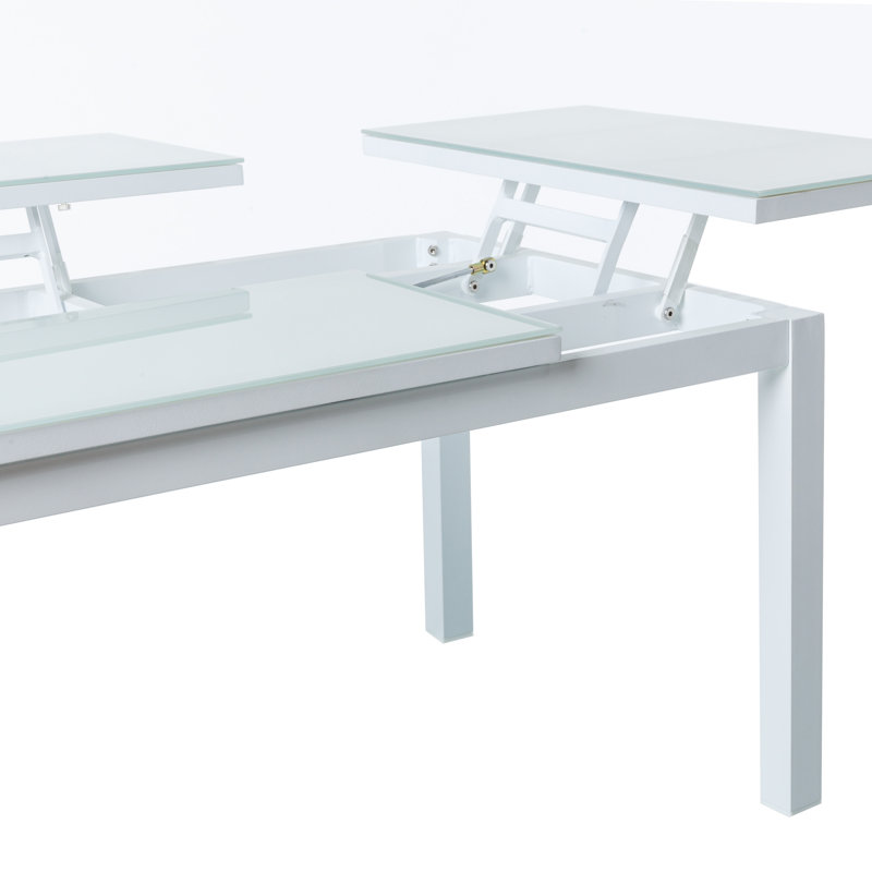 Zukowski Rectangular Metal Outdoor Coffee Table , 120cm cm W 60cm cm D, White