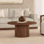 Rollan 32" Wide Round Fluted Coffee Table in Brown Oak-988844255