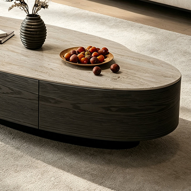 Amabilia, 13" H x 39.37" W x 19.68" D, Black/Black Oak