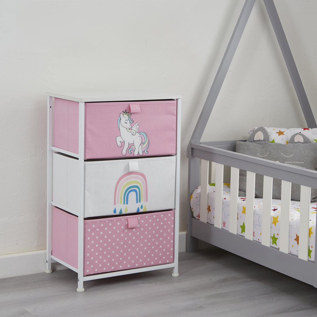 Kids Unicorn 3 Drawer