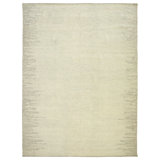 Dew Drop High Low Wool Geometric Area Rug in Ivory/Gray