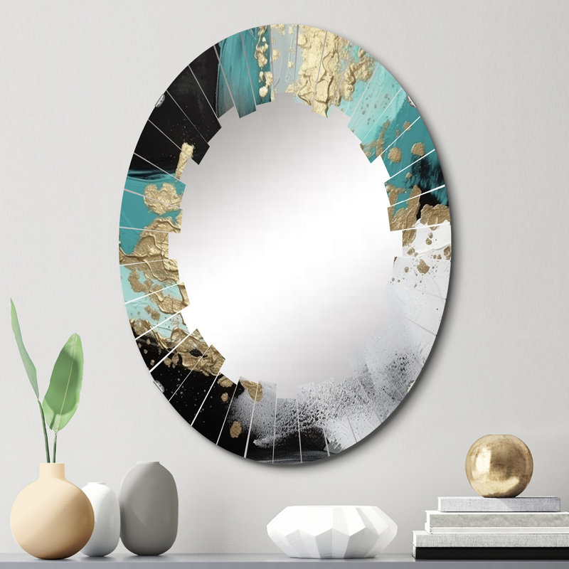 Raclette - Miroir mural moderne ovale, 30 po x 20 po