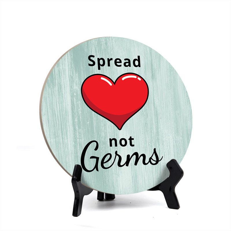 Plaque de salle de bain Spread Love Not Germs