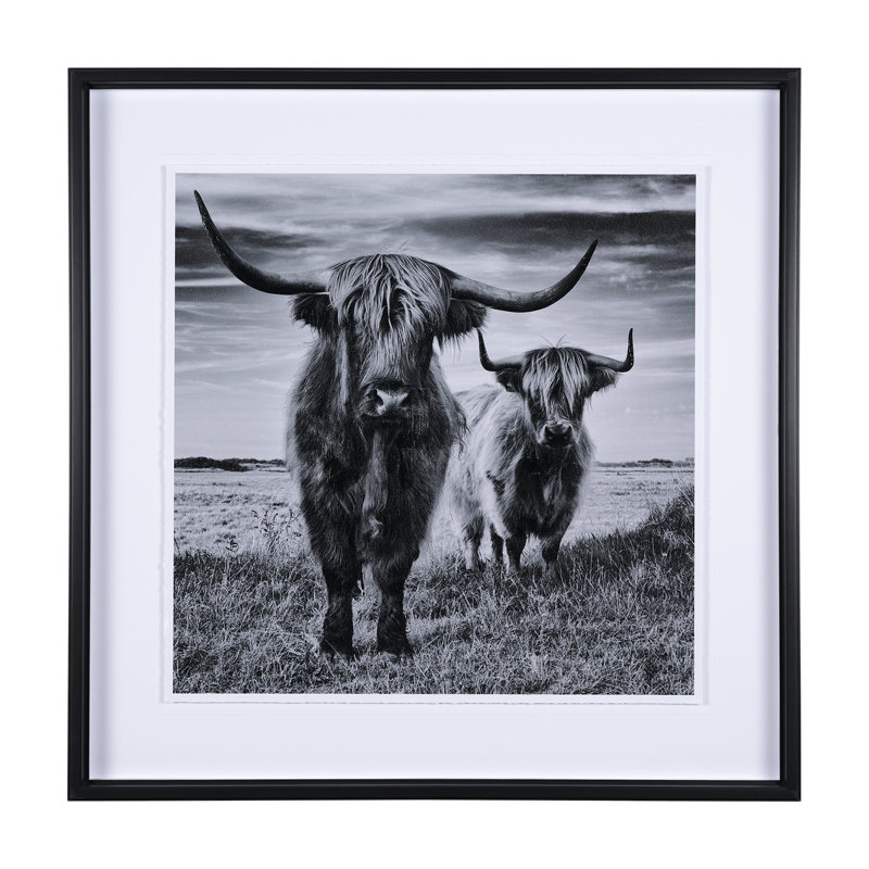 Highlands a, reproduction d'art encadrée texturée matte sous verre embellie à la main
