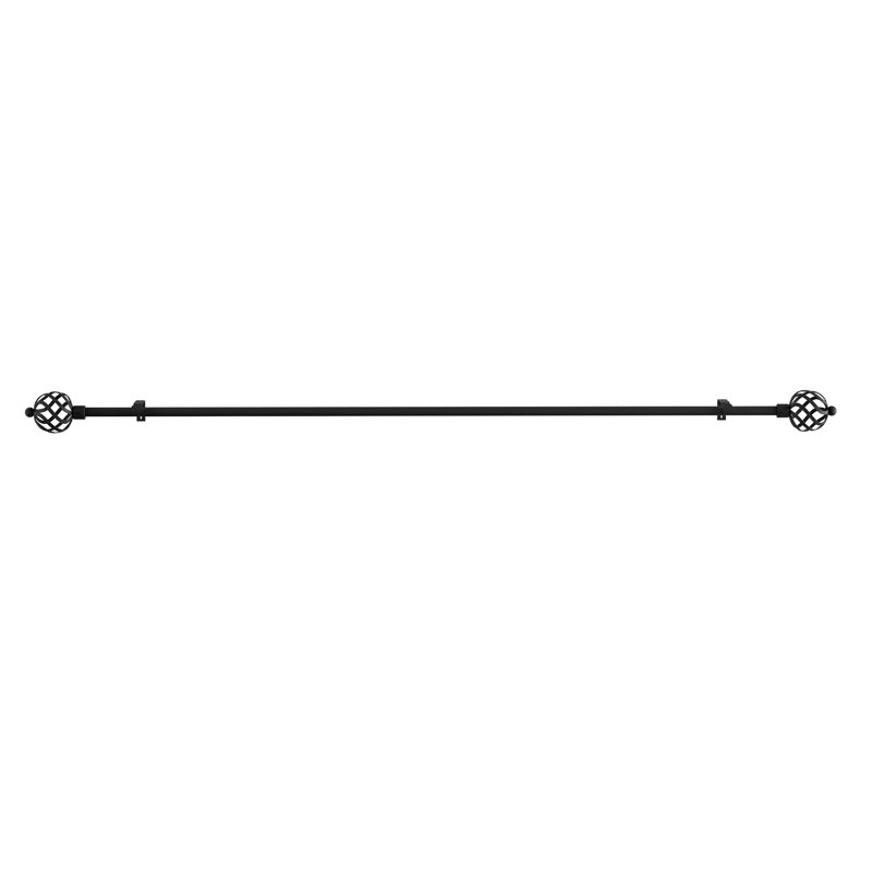 Tringle à rideaux - sphère torsadée 48-84 po laiton, Noir