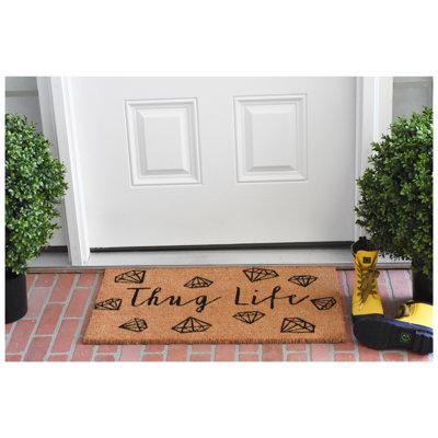 Thug life 30 po x 18 po tapis de porte extérieur antidérapant Kropp