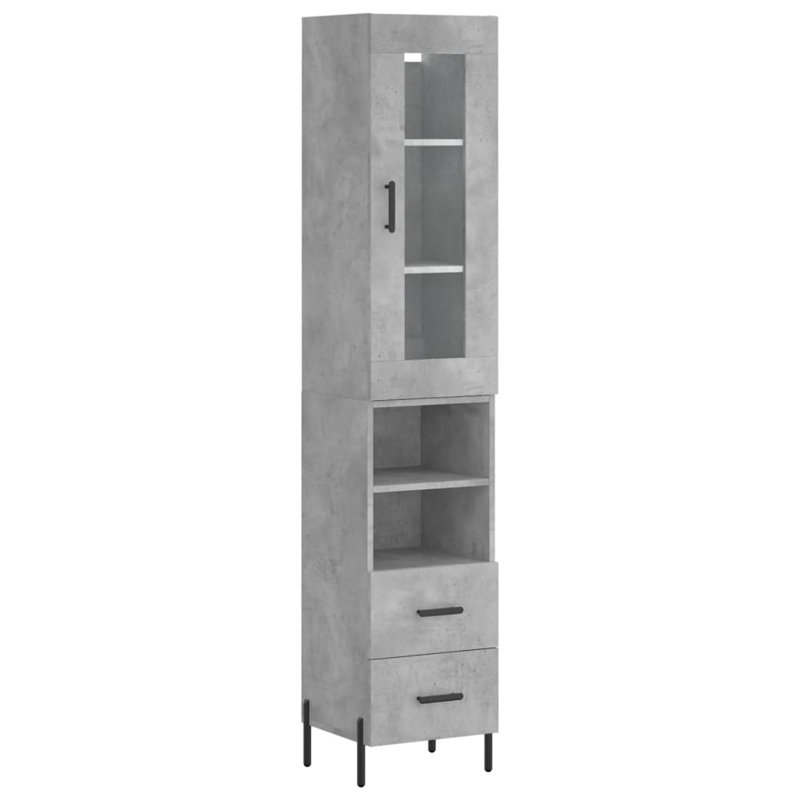 34.5cm Sideboard, Concrete Grey