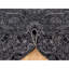 8'x10' Black Wool and Silk Sickle Leaf Design Soft Pile Hand Knotted Rug 291C9BEB92E142EB9442317E8FD84350