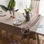 Housse de table à carreaux en lin à broderie unie