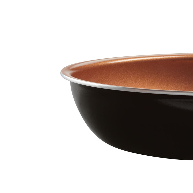 Farberware Glide Copper Ceramic Nonstick Frying Pan / Skillet, 10 Inch, Black