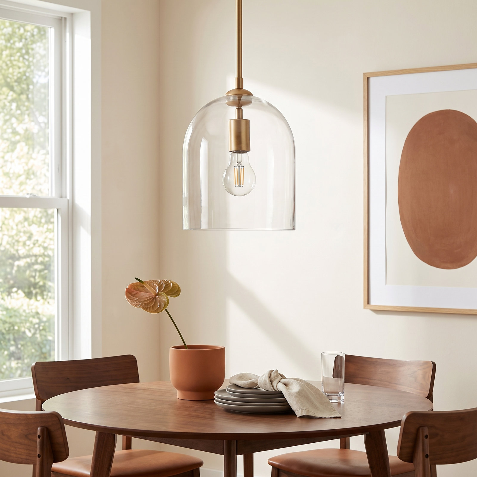 Alexandre Dimmable Dome Single Light Pendant