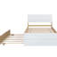 Structure de lit simple contemporaine avec design blanc ultrabrillant et lit gigogne pratique en chêne pour chambre à coucher, polyvalente-198016723
