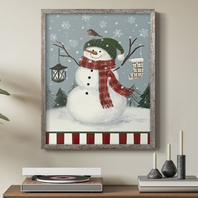 Collection Jolly Snowman, reproduction encadrée B - bois massif