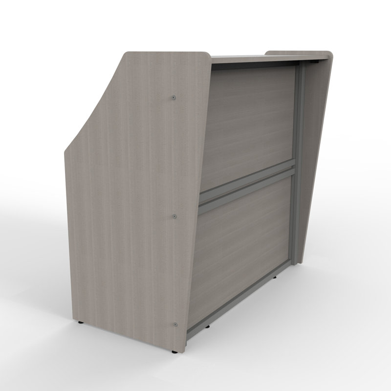 Bureau de réception rectangulaire en stratifié Previlus, Frêne
