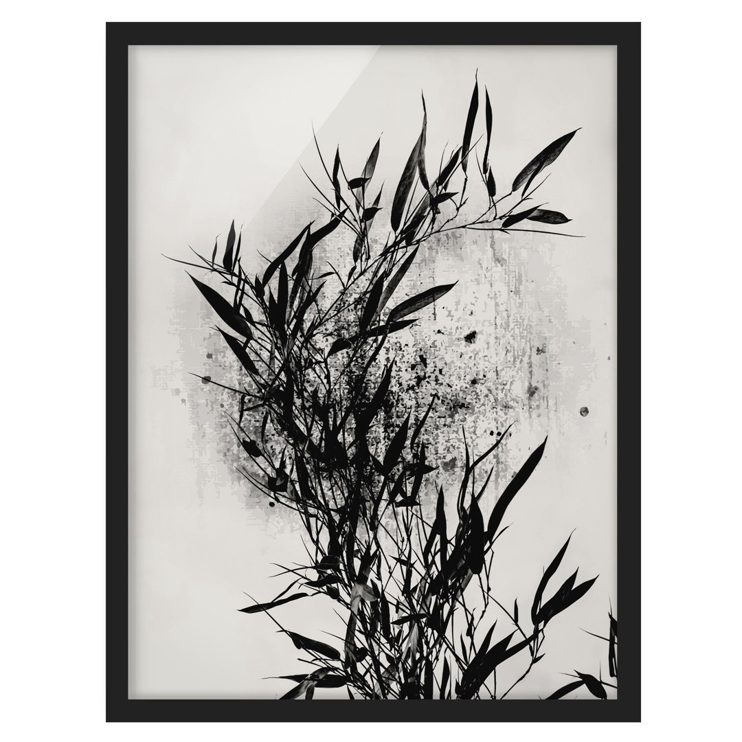 Gerahmtes Poster Flora - Black Bamboo