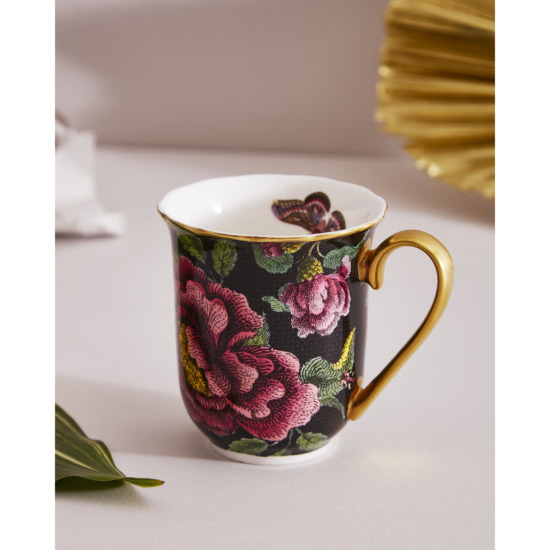 Spode, Creatures Of Curiosity - Black Floral Mug