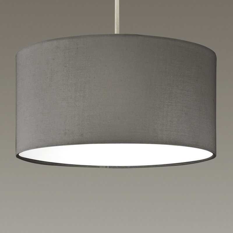 Lucia 15cm H Cotton Drum Lamp Shade ( Uno ), Grey
