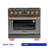 KUCHT 36 in. 5.2 cu. ft. 6 Burners Dual Fuel Range for Propane Gas in Dark Stainless Steel with Kucht Horus Thermostat-98431853-98431855
