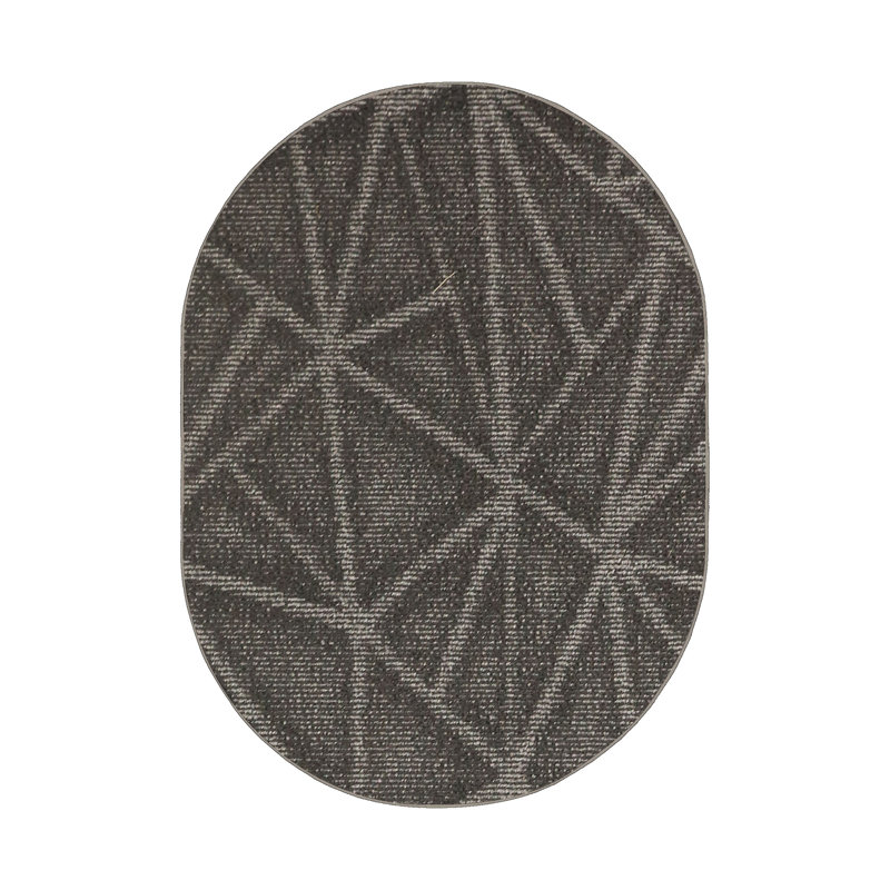 Tapis gris foncé Dibble, Ovale 12 pi x 15 pi