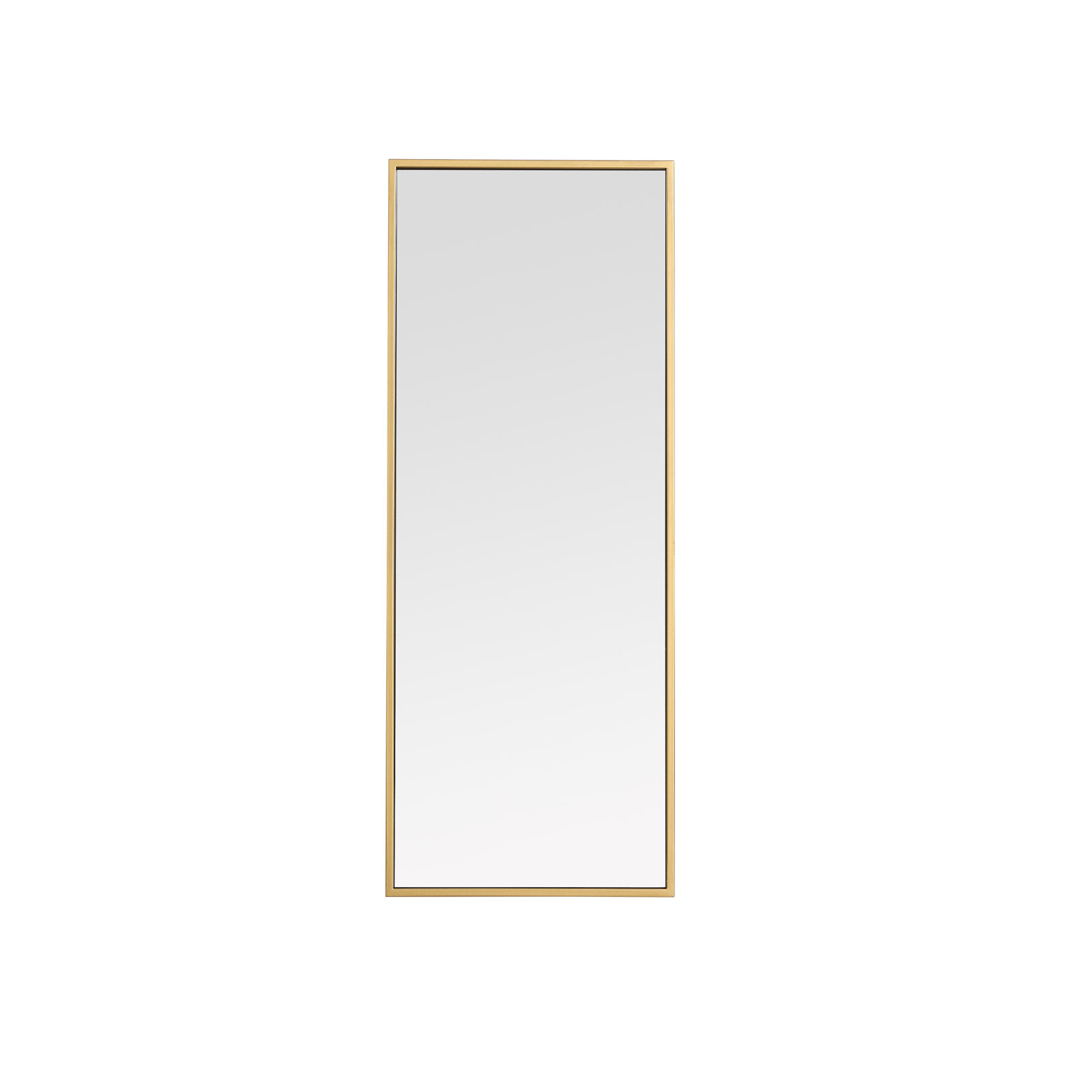 Sabine Metal Rectangle Wall Mirror, 36" x 14", Brass