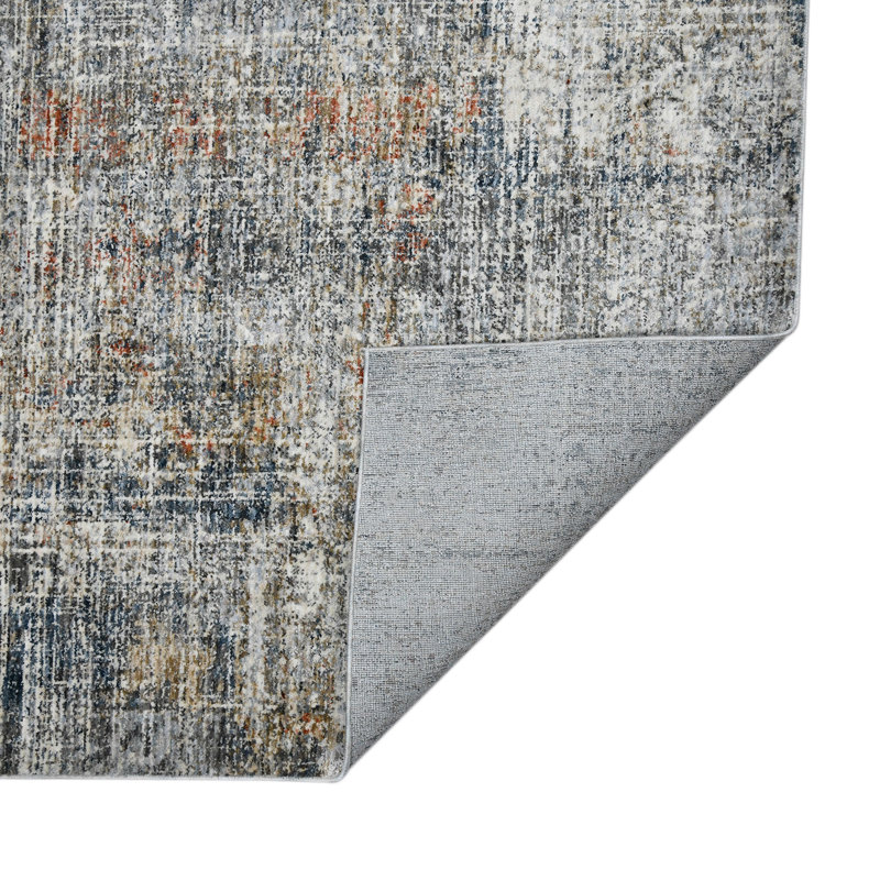 Elegant Gray Oriental-Inspired 5'3" x 7'6" Synthetic Area Rug