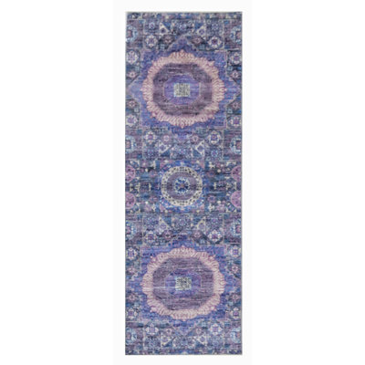 Hand Knotted Wool Area Rug in Silver