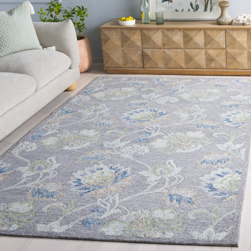 Tapis d'intérieur en laine touffeté à la main Jardin, Rectangle 5 pi 0 po x 8 pi 0 po
