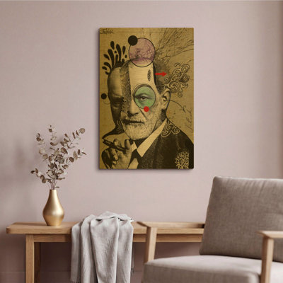 'Deconstructed Freud' By Loui Jover Gold Metal Wall Art, 16" x 24"