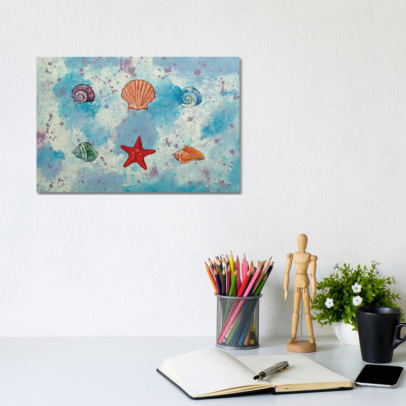 Seashells 1 Piece Wrapped Canvas Painting, 20.32 cm H x 30.48 cm W
