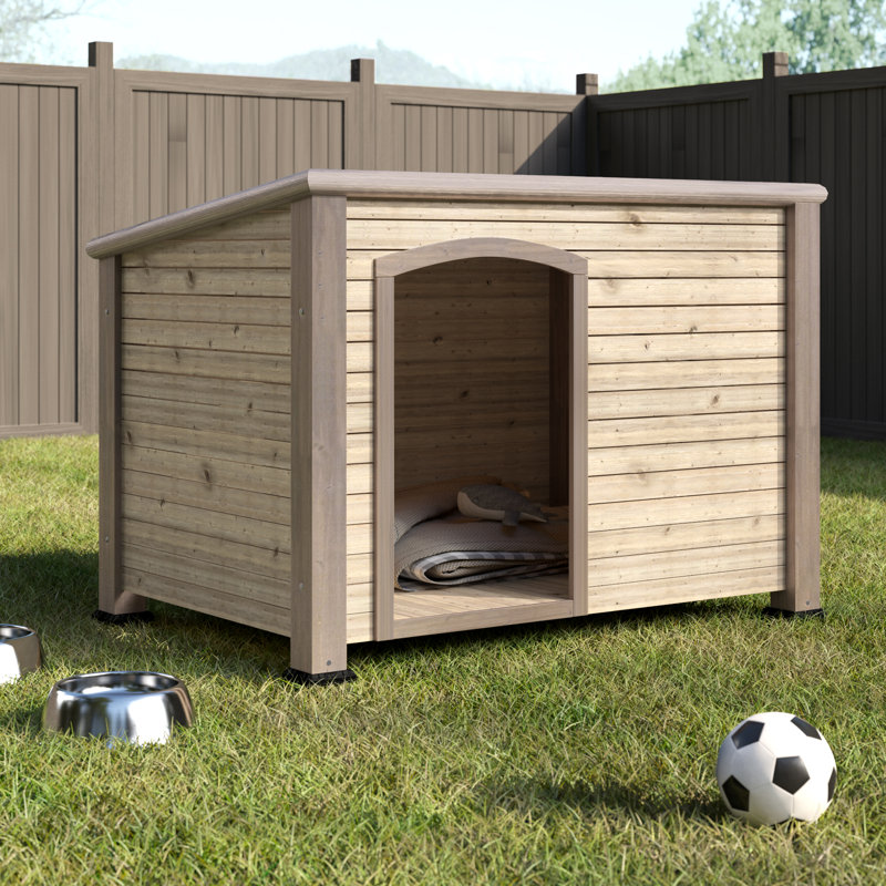 Niche en bois pour chien, H 32,8 po x l 33 po, Taupe
