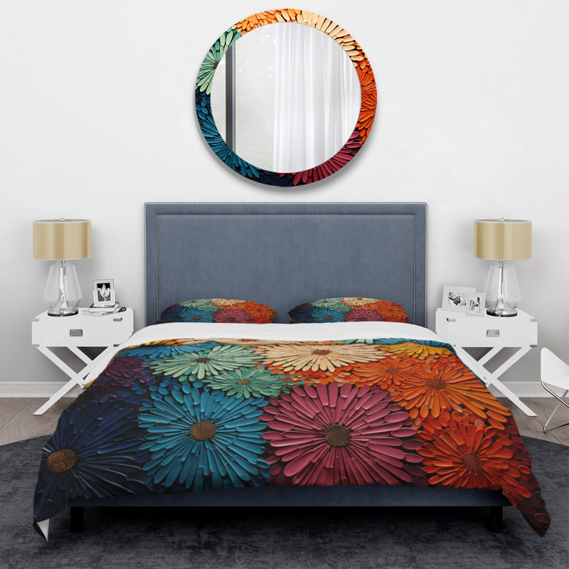Ensemble de housse de couette en microfibre / polyester Mid-Century Sunburst Serenade III Bedding