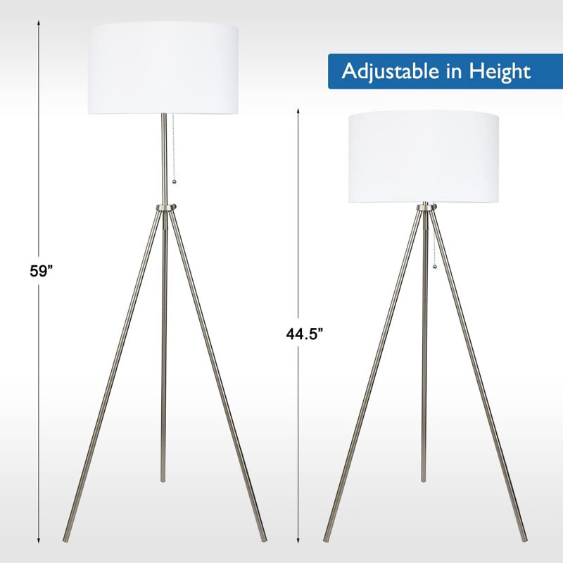 Lampe trépied Vaune, Nickel brossé