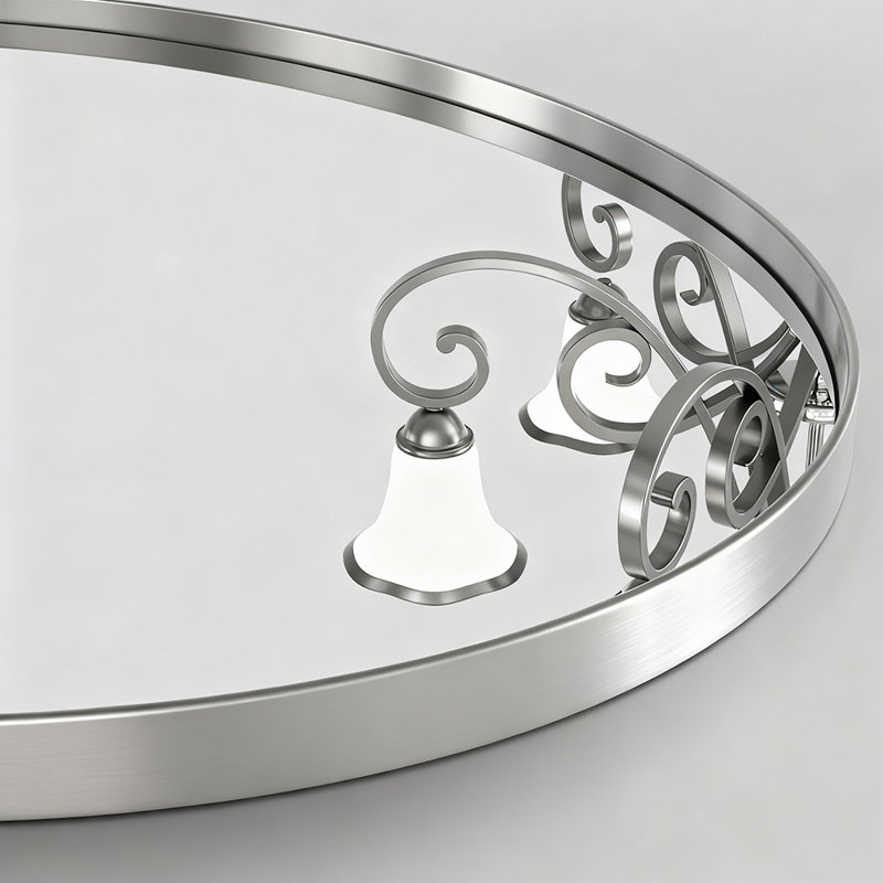 Miroir mural Alauni , 36 po x 36 po, Argent brossé