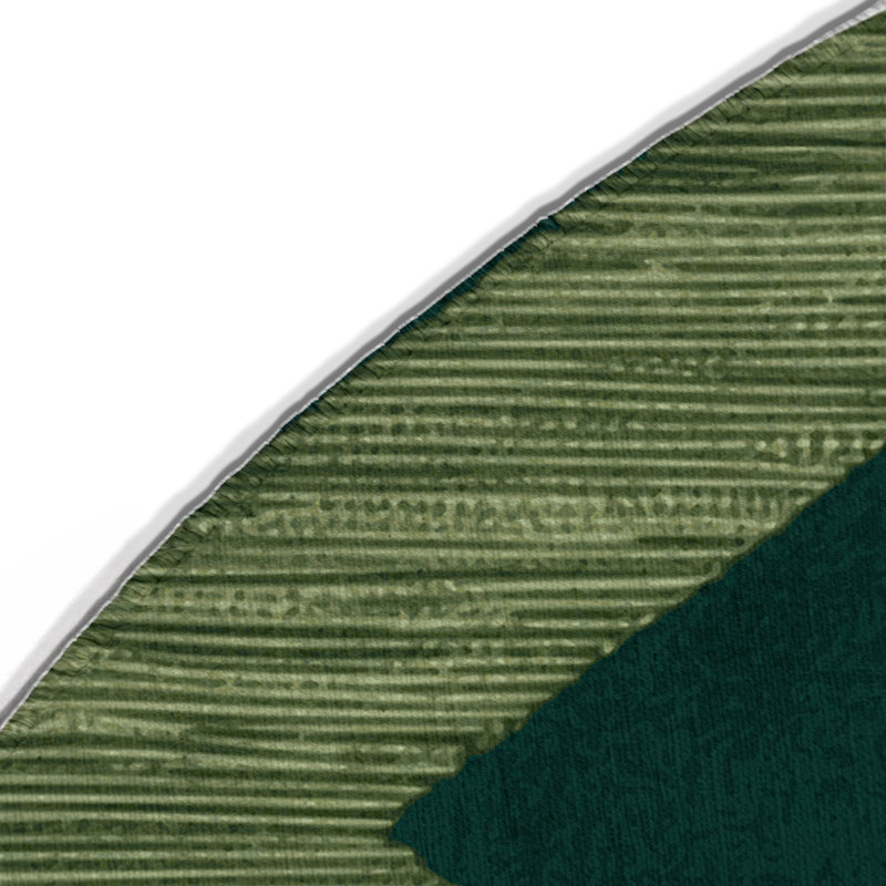 Tapis d'intérieur et d'extérieur à carreaux vert, Rond 5 pi