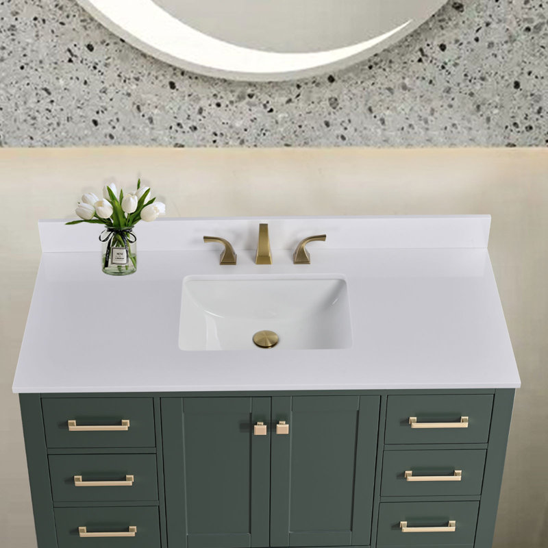 48'' Engineered Stone Single Bathroom Vanity Top with Sink