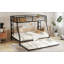 Lit superposé simple au-dessus d'un lit double en métal avec lit gigogne simple-1838732441