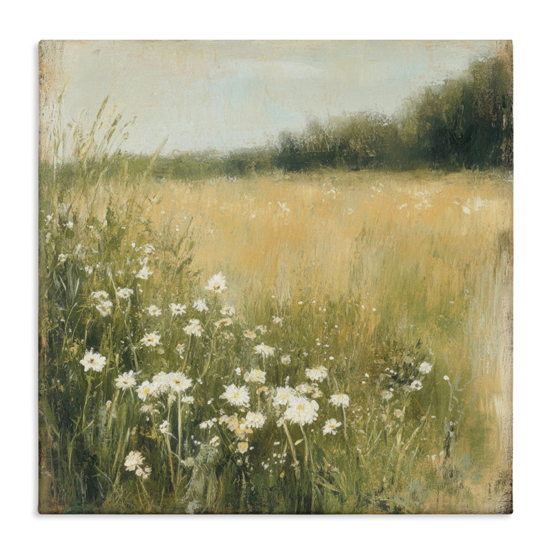 Daisy Dream Field Canvas, conception de Petal Prints Design, H 36 po x l 36 po