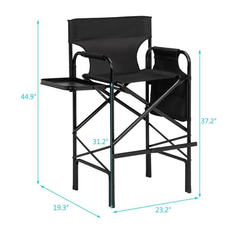 Dag Folding Director Chair, Black, Black
