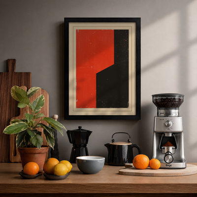 Red and Black Division Geometric - Framed Print